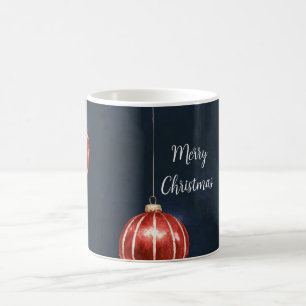 Navy Blau Rotes Weihnachtsornament Kaffeetasse