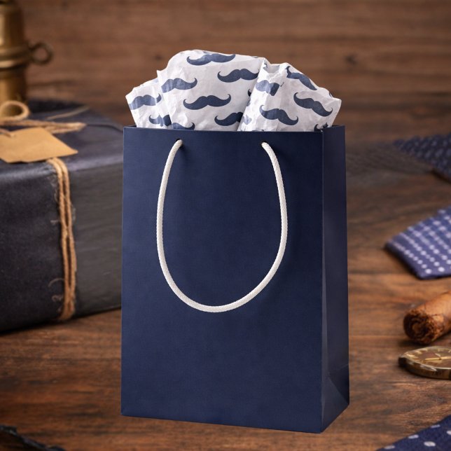 Navy Blau Schnurrbart Muster Vatertag Seidenpapier (Von Creator hochgeladen)