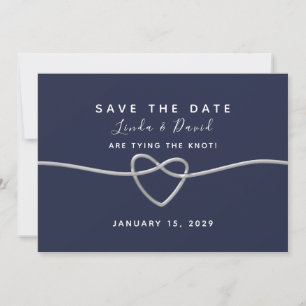 Navy-Blau-Script-Hochzeit Save The Date