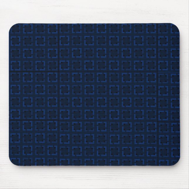 Navy-Blau-symmetrisches abstraktes Modemuster Mousepad (Vorne)