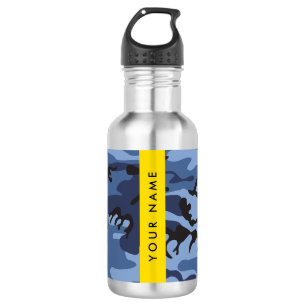 Navy Blau Tarnung Ihren Namen personalisieren Edelstahlflasche