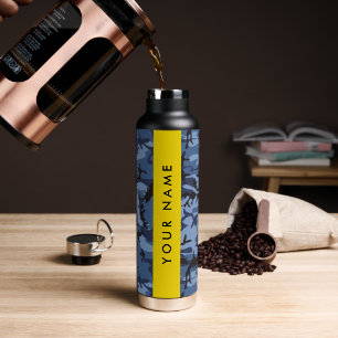 Navy Blau Tarnung Ihren Namen personalisieren Trinkflasche