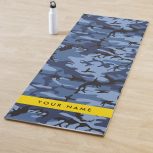 Navy Blau Tarnung Ihren Namen personalisieren Yogamatte