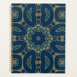 Navy Blau und Gold geometrisches Oktagon-Muster Planer