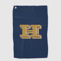 Navy Blau und Gold Hochschulfarben Golf Handtuch