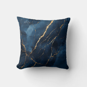 Navy Blau und Gold Marmor dekorative Drehkissen Kissen