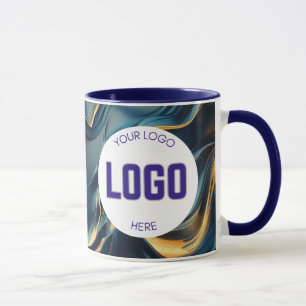 Navy Blau und Gold Modern Boho Custom Logo Tasse