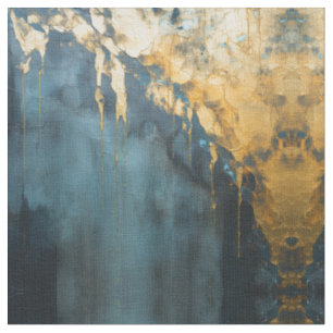 Navy Blau und Gold Modernes Boho Nahtloses Muster Stoff