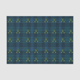 Navy Blau und Grün Teddy Tartan Seidenpapier