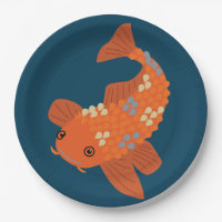 Navy Blau und Orange Schwimmen Koi Goldfish