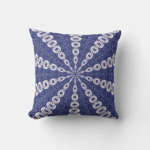 Navy Blau und Rosa Mitochondria Kaleidoskop Kissen