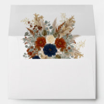 Navy Blau und verbrannte Orange Blumen Rust Herbst