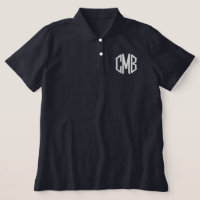 Navy Blau und Weiß bestickte Monogram Jacket