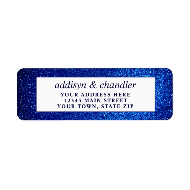 Navy Blau und Weiß Elegant Einfache Moderne Hochze (Vorne)