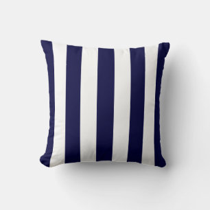 Navy Blau und Weiß Extra große Streifenmuster Kissen