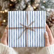 Navy Blau und Weiß gestreifte Küstenweihnachten