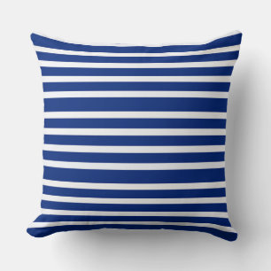 Navy Blau und Weiß Streifen Kissen
