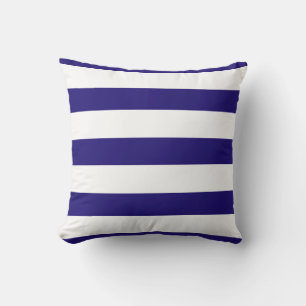 Navy Blau und Weiß Streifen Kissen
