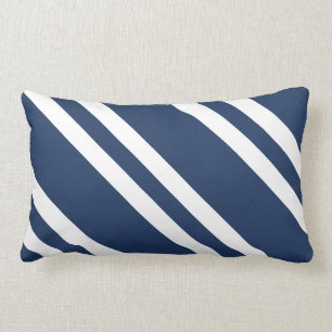 Navy Blau und Weiß Streifen Lendenkissen