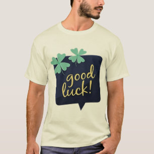 Navy Blau Viel Glück Blase und Vierblatt PN T-Shirt