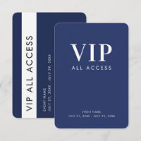 Navy Blau VIP All Access 3,5" x 5" ID-Ausweis