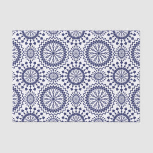 Navy Blau Weiß Kreis Muster Seidenpapier