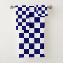 Navy-Blau-Weiß-Schachbrettmuster