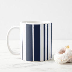 Navy Blau Weiß Streifen Strandhaus Kaffeetasse