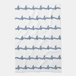 Navy Blau weiße Segel Wellen Muster Kitche Geschirrtuch