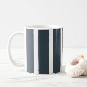Navy Blau Weiße Vertikale Streifen Muster Kaffeetasse