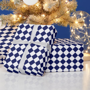 Navy Blau / Weißes Diamantmuster Einfache Maskulin Geschenkpapier