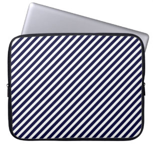Navy Blau & White Strip Laptop Sleeve