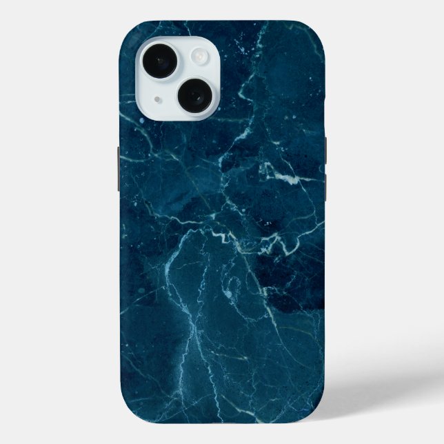 Navy Blaue Marmortextur Case-Mate iPhone Hülle (Rückseite)