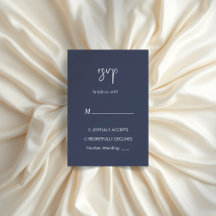 Navy blaue minimalistische moderne elegante Rsvp-K