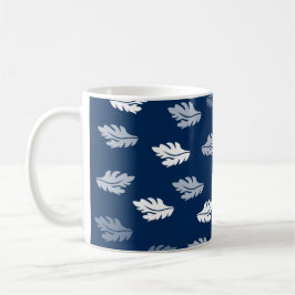 Navy Blauer Antiker Blätter Muster Kaffeetasse