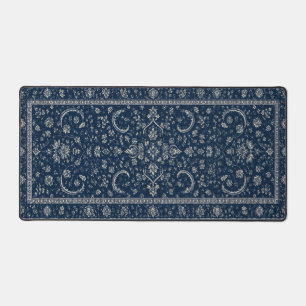 Navy-Blauer Persischer Blumen-Teppich-Schreibtisch Schreibtischunterlage