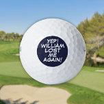 Navy Blauer Personalisierter Name Funny Lost Golfball<br><div class="desc">Mische nie wieder deine Bälle! Personalisieren Sie den Namen,  um einzigartige Golfbälle zu erstellen,  die dazu bestimmt sind,  eine Wange,  einen Knall,  einen Zap in jedermanns Spiel zu setzen. Entwickelt von Thisisnotme©</div>