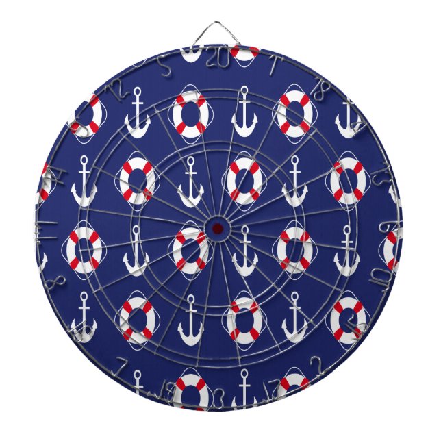 Navy blauer schöner Sommer Design Dart Board Dartscheibe (vorne)