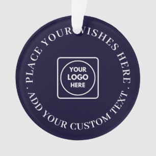 Navy Blaues Firmen-Weihnachts-Logo-Ornament-Design Ornament