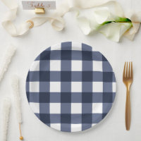 Navy Blaues großes klassisches Gingham-Karo-Karo
