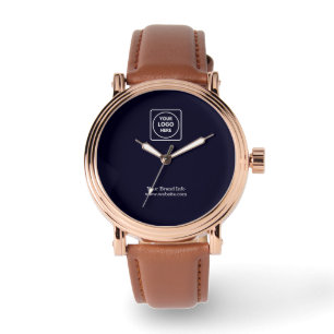 Navy Blaues Logo   Benutzerdefiniert Professionell Armbanduhr