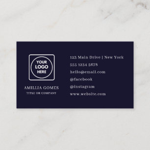 Navy Blaues Logo   Modernes Social-Media-Icon-Desi Visitenkarte