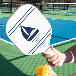 Navy Blaues Nautisches Familienname-Seehäus Pickleball Schläger