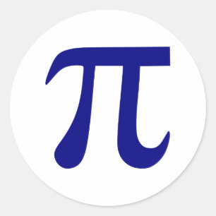 Navy Blaues Pi-Symbol Runder Aufkleber