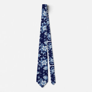 Navy Blaues Porzellan-Blumen-Hochzeitsgeschenk für Krawatte