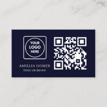 Navy Blaues QR-Code | Moderne benutzerdefinierte K