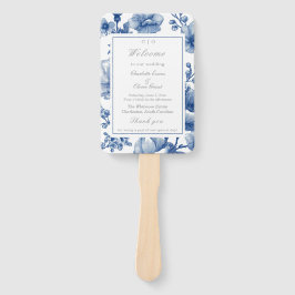 Navy Blaues und Silbernes Hochzeitsprogramm Fächer