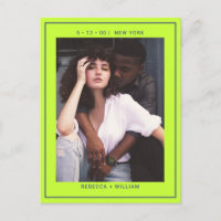 Navy blaugrünes einfaches Foto Hochzeit speichern 