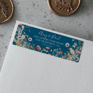 Navy Blissful Boho Wildblume Rücksendeadresse