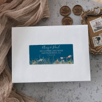 Navy Blissful Boho Wildblume Wedding RSVP-Adresse
